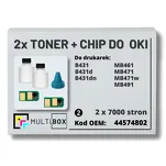 2-PAK Multibox Tonery + chipy do OKI B431 MB461 MB471 MB491 44574802 2x7,0K - 2