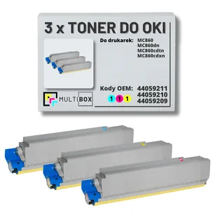 3-PAK Multibox Toner do OKI MC860 cyan/magenta/yellow zamiennik