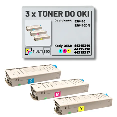3-PAK Multibox Toner do OKI ES6410 cyan/magenta/yellow zamiennik