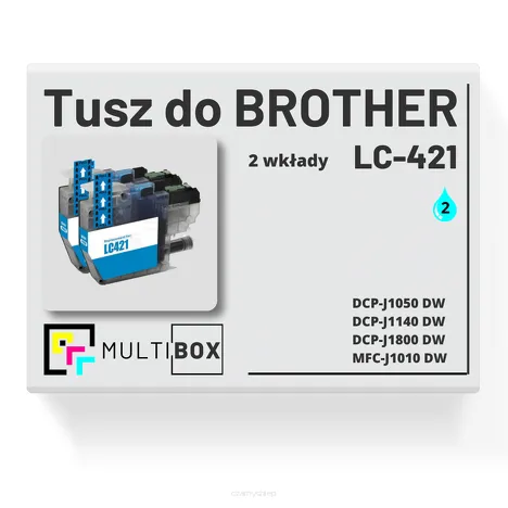 Tusz do BROTHER LC-421C 2-pak cyan zamiennik Multibox