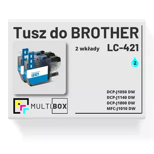 Tusz do BROTHER LC421C 2-pak cyan zamiennik Multibox