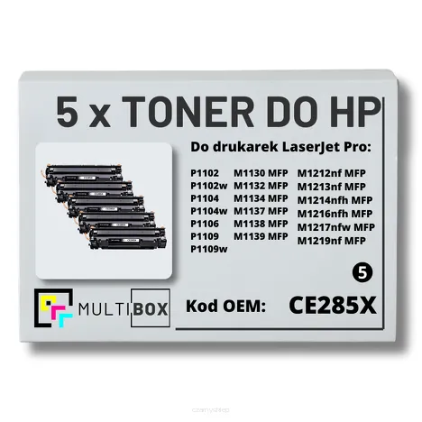 5-PAK Multibox Toner do HP CE285X 85X P1102 M1132 Zamiennik
