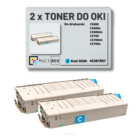 Toner do OKI C5600 C5700 43381907 2-pak cyan zamiennik Multibox