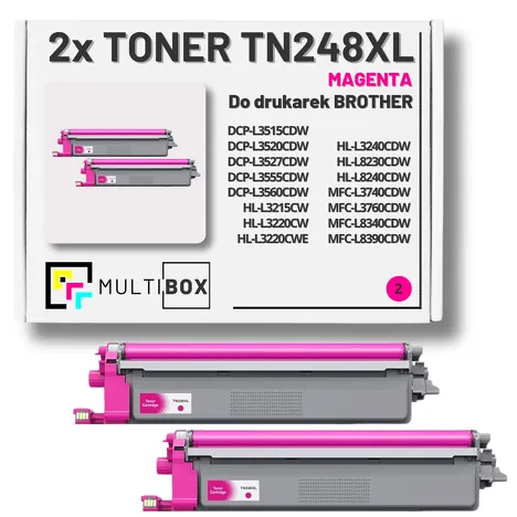 2-PAK Multibox Toner do BROTHER TN248XLM Magenta zamiennik