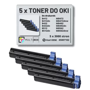 Toner do OKI B412 B432 B512 MB472 MB492 MB562 45807102 5 pak zamiennik Multibox