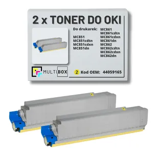 2-PAK Multibox Toner do OKI MC851 MC861 MC862 44059165 yellow zamiennik