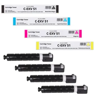 4-PAK Zamiennik Toner do Canon CEXV51 HC 0481C002 0482C002 0483C002 0484C002 GPR55 iRC5535 iRC5535i iRC5540i iRC5550i CMYK