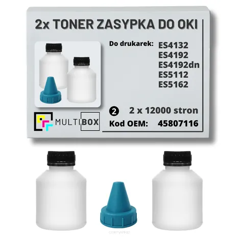 2-pak zestaw tonery zasypki do OKI ES4132 ES4192 ES5112 ES5162 45807116 2x12,0K Multibox