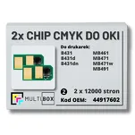 2-PAK Multibox zestaw Chipów do OKI B431 MB491 44917602 2x12,0K - 2