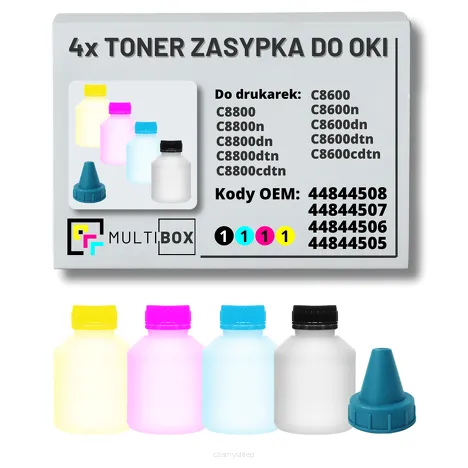 4-PAK Multibox Tonery zasypki do OKI C8600 C8800 4x6,0K