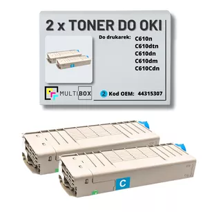 Toner do OKI C610 44315307 2-pak cyan zamiennik Multibox