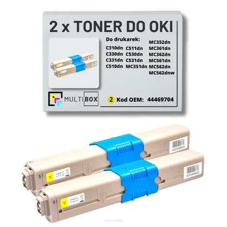 2-PAK Multibox Toner do OKI C310 MC362 MC562 44469704 yellow zamiennik