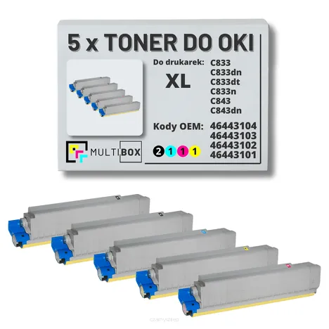 Toner do OKI C833 C843 5-pak XL black/cyan/magenta/yellow zamiennik Multibox