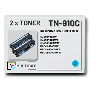 Toner do BROTHER TN910C 2-pak Cyan Multibox zamiennik