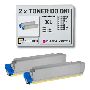 2-PAK Multibox Toner do OKI MC873 MC883 45862815 XL magenta zamiennik