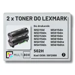 2-PAK Multibox Toner do LEXMARK MS310 MS410 MS510 502H 50F2H00 2x5.0K zamiennik - 2