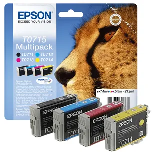 Epson tusz T0715 C13T07154012 4-pak oryginalny cyan / magenta / yellow / black