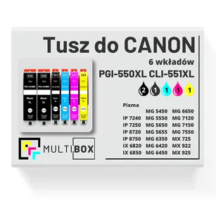 Tusz do CANON PGI-550XL CLI-551XL 6-pak black pigment / black / cyan / magenta / yellow zamiennik Multibox