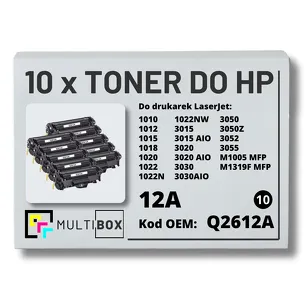 10-PAK Multibox Toner do HP Q2612A 12A 1010 1012 zamiennik