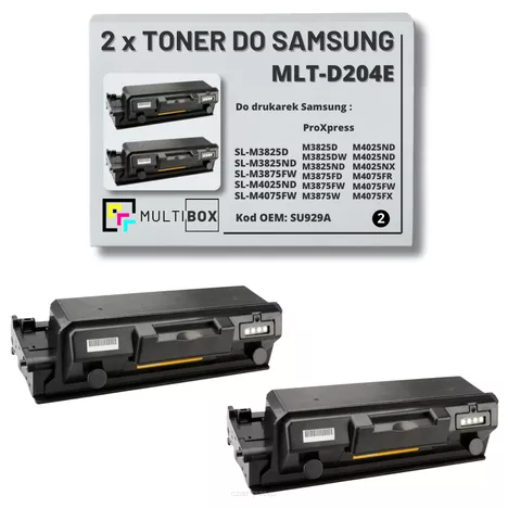 2-pak Toner do SAMSUNG ProXpress M3825 M4025 MLT-D204E SU925A 10K Multibox Zamiennik