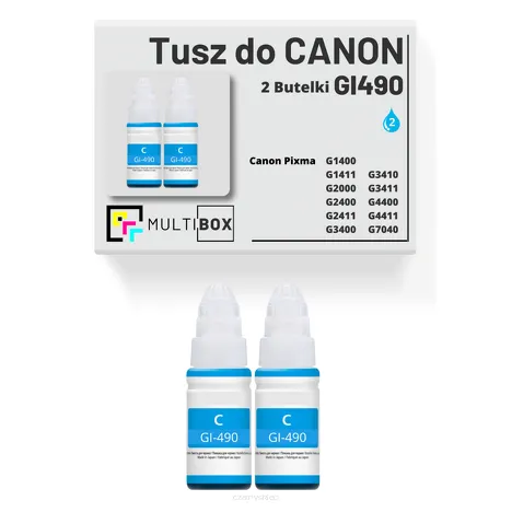 Tusz do CANON GI-490C 2-pak cyan zamiennik Multibox