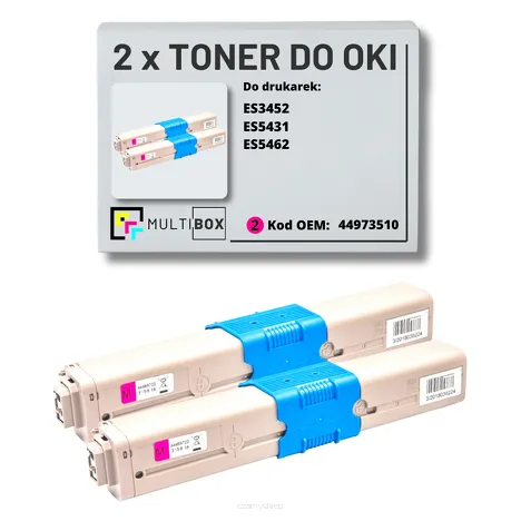 2-PAK Multibox Toner do OKI ES3452 ES5431 ES5462 44973510 magenta zamiennik