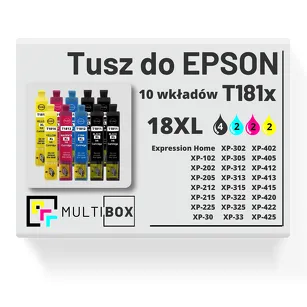 10-PAK Multibox Tusz do EPSON 18XL T1811 T1812 T1813 T1814 cyan / magenta / yellow / black zamiennik