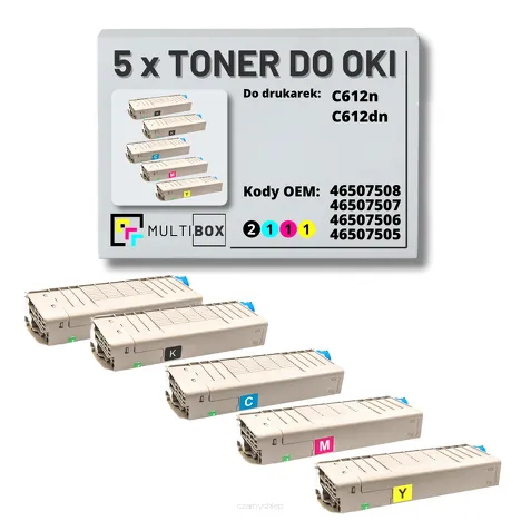 Toner do OKI C612 5-pak black/cyan/magenta/yellow zamiennik Multibox