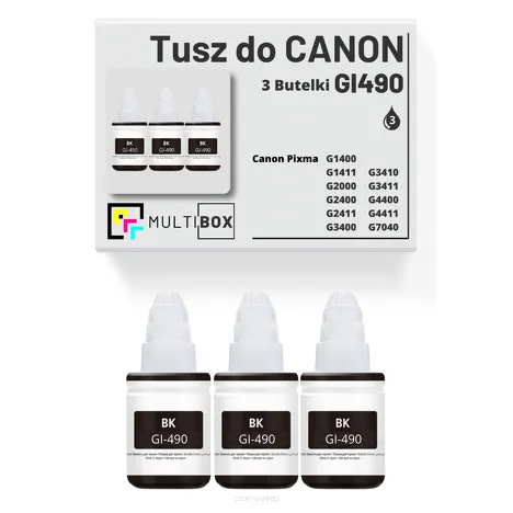 Tusz do CANON GI-490BK 3-pak black zamiennik Multibox