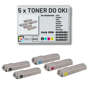 Toner do OKI C532 MC563 5-pak black/cyan/magenta/yellow zamiennik Multibox