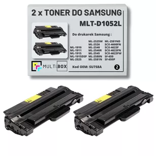 2-pak Toner do SAMSUNG ML1910 ML2580 MLT-D1052L SU758A 2.5K Multibox Zamiennik