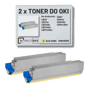 2-PAK Multibox Toner do OKI C831 C841 44844505 yellow zamiennik