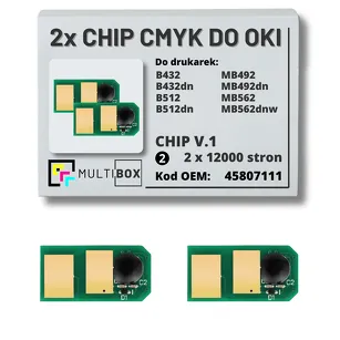 2-PAK Multibox zestaw Chipów V.1 do OKI B432 B512 MB492 MB562 45807111 2x12,0K