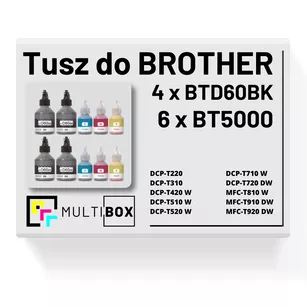 10-pak Tusz do BROTHER BTD60BK + BT5000 CMY Multibox