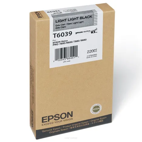 Epson tusz T6039 C13T603900 oryginalny light light black