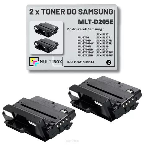 2-pak Toner do SAMSUNG ML3710 MLT-D205E SU951A 10K Multibox Zamiennik