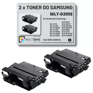 2-pak Toner do SAMSUNG ML3710 MLTD205E SU951A 10K Multibox Zamiennik