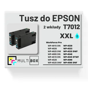2-PAK Multibox Tusz do EPSON T7012 XXL C13T70124010 cyan zamiennik