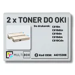 2-PAK Multibox Toner do OKI C610 44315308 black zamiennik - 2