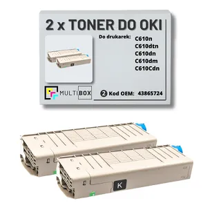 2-PAK Multibox Toner do OKI C610 44315308 black zamiennik