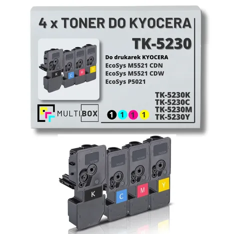 4-PAK Multibox Toner do KYOCERA TK5230 ECOSYS M5521 P5021 2,6K/3x2,2K CMYK zamiennik