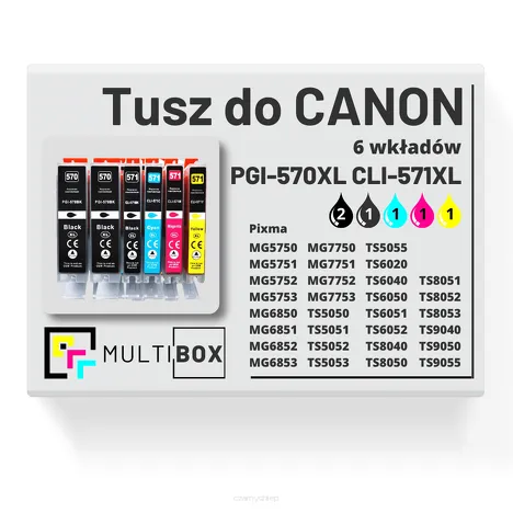 Tusz do CANON PGI-570XL CLI-571XL 6-pak black pigment / black / cyan / magenta / yellow zamiennik Multibox