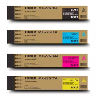 4 X Toner do Sharp MX27GTBA MX27GTCA MX27GTMA MX27GTYA CMYK zamiennik