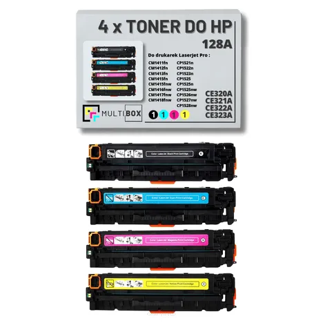 4-PAK Multibox Toner do HP 128A CMYK CE320A CE321A CE322A CE323A zamiennik