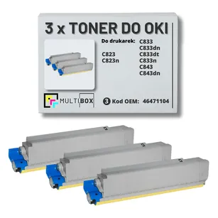 3-PAK Multibox Toner do OKI C823 C833 C843 46471104 black zamiennik