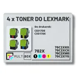4-PAK Multibox Toner do LEXMARK CS510 702X CMYK 8.0K/3x4.0K zamiennik - 2