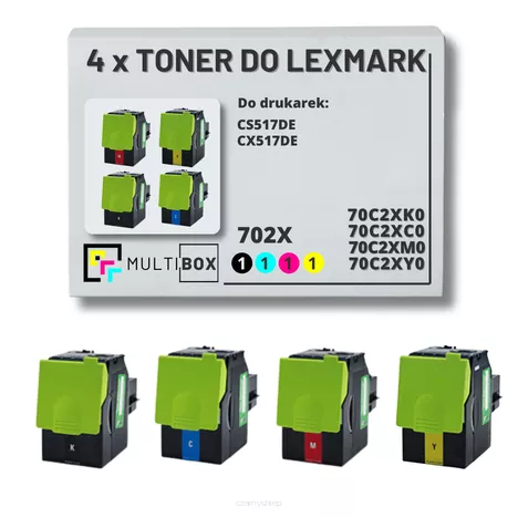 4-pak Toner do LEXMARK CS510 702X CMYK 8.0K/3x4.0K Multibox zamiennik