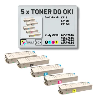 Toner do OKI C712 5-pak black/cyan/magenta/yellow zamiennik Multibox