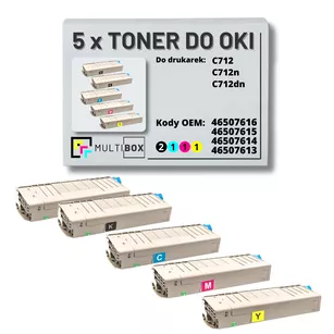 Toner do OKI C712 5-pak black/cyan/magenta/yellow zamiennik Multibox