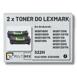 2-PAK Multibox Toner do LEXMARK MS810 MS811 522H 52D2H00 2x25.0K zamiennik - 2